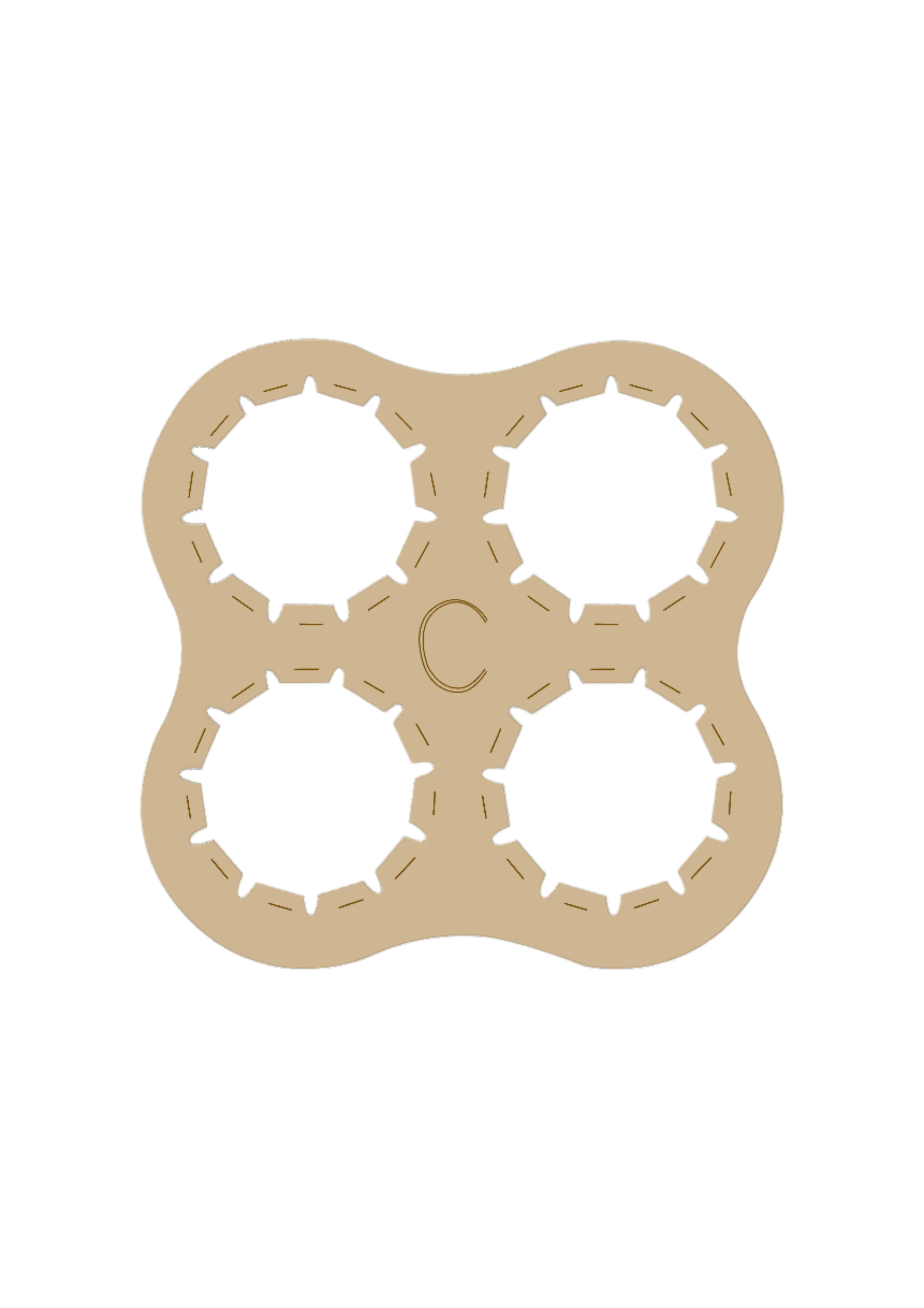 4 pack kraft eco-friendly cardboard can rings for beer and soda